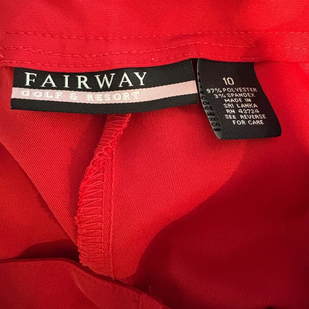 Fairway‎ Golf & Resort Red Skort Size 10 Mini A-Line Pockets Career Casual - Picture 3 of 9